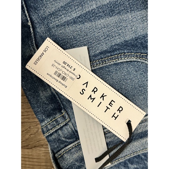 NWT Parker Smith Stretch High Rise Cropped Straight Jeans Blue Women's Size 28 - Picture 7 of 8